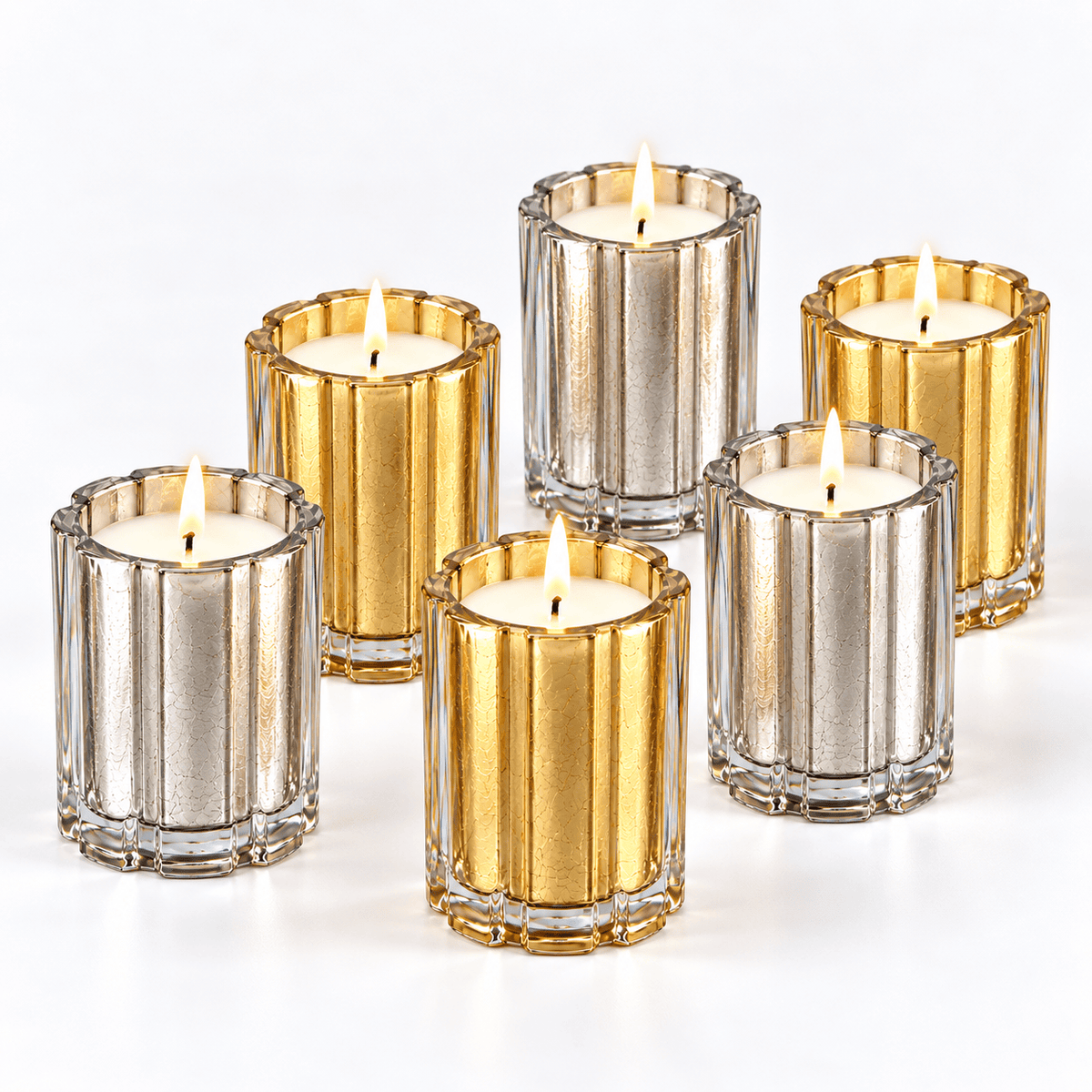 Thompson Ferrier Bubble Crush Frost Edition silver and gold leaf candles