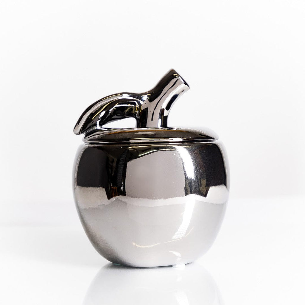 silver-ceramic-apple-candle-with-decorative-lid-filled-with-soy-wax-and-cotton-wick