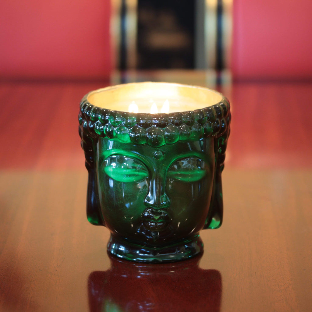 glass-buddha-head-candle-with-24-gold-lining-3-cotton-wicks-soy-wax