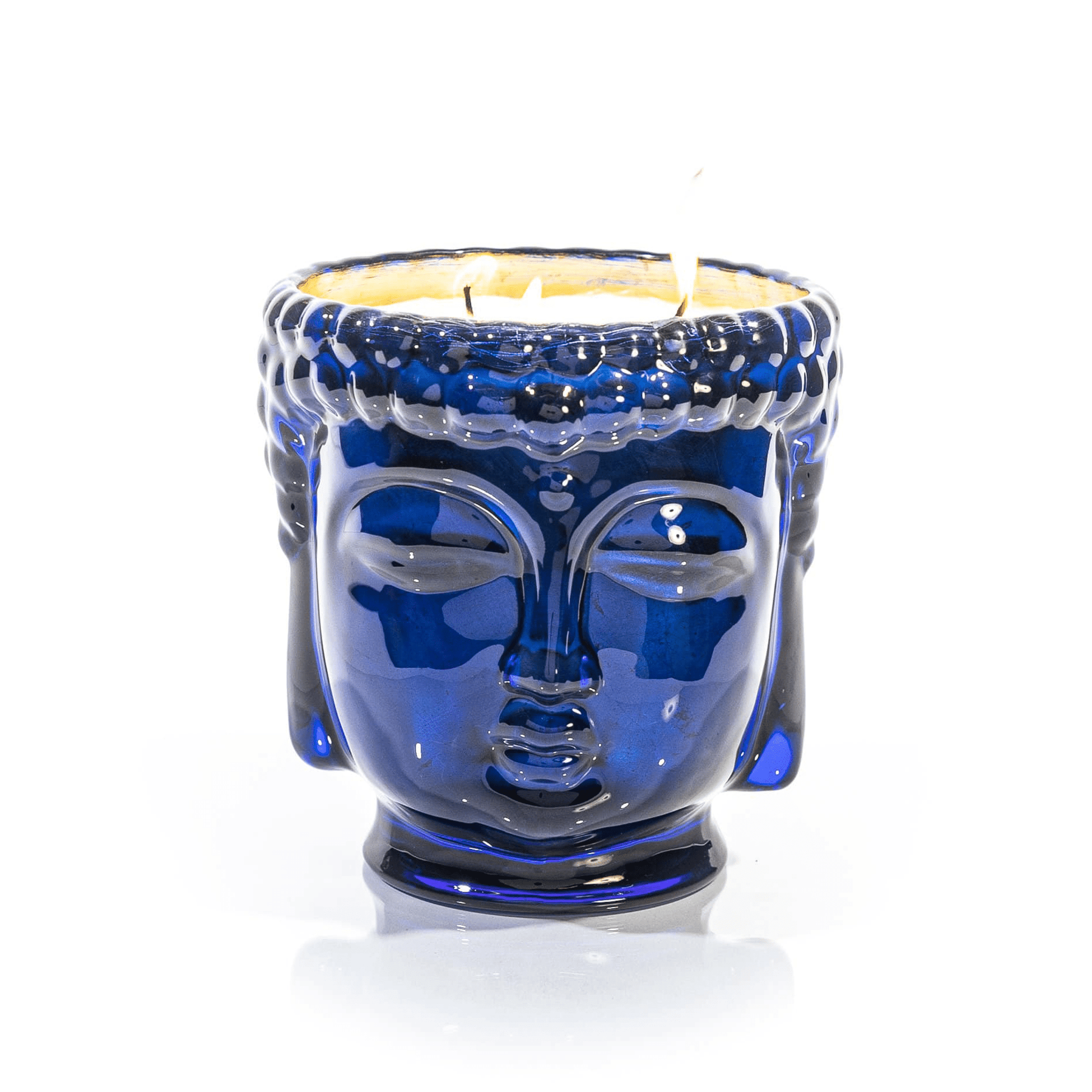 24K Gold Sapphire Blue Glass Buddha Candle | Thompson Ferrier