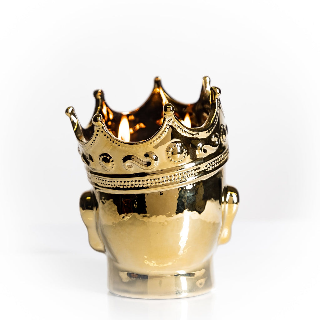 gold-ceramic-biggie-smalls-head-candle-wearing-a-crown-with-soy-wax-cotton-wicks